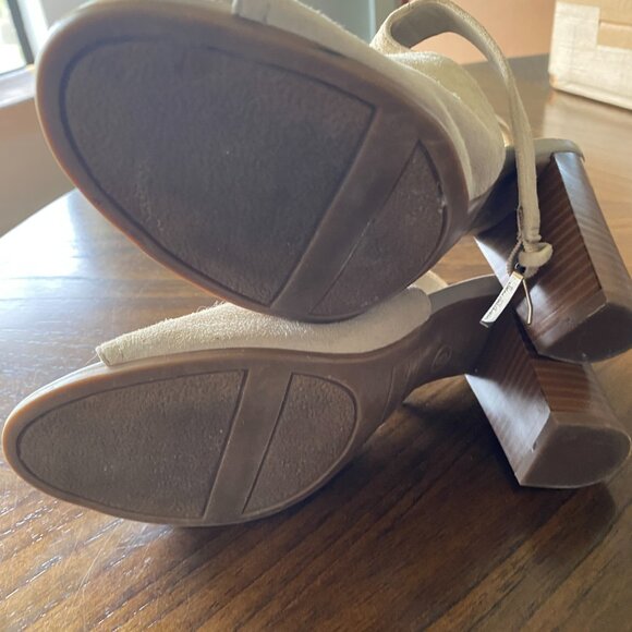 Sam Edelman Cream Suede Mules with Strap | size 8 (EU 38) - Picture 3 of 4
